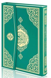 Cami Boy Bilgisayar Hatlı Arapça Cilt Bezi Mıklepli Kuran-ı Kerim - Yeşil - Furkan Neşriyat