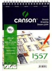 Canson 1557 Eskiz Çizim Defteri A5 180gr 20yp Üstten Spiralli - Canson