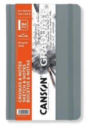 Canson BK Cangrabk Sert Kapaklı Eskiz Defteri 90Gr 14x21,6 184 Sayfa Gri - Canson