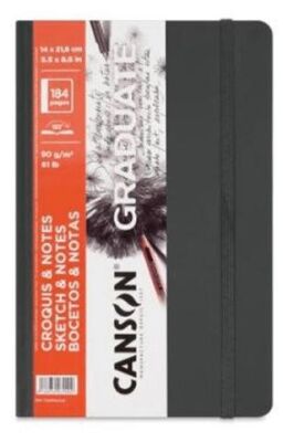 Canson BK Cangrabk Sert Kapaklı Eskiz Defteri 90Gr 14x21,6 184 Sayfa Siyah - 1