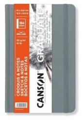 Canson BK Cangrabk Sert Kapaklı Eskiz Defteri 90Gr 14x21,6 92 Sayfa Açık Gri - Canson