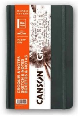 Canson BK Cangrabk Sert Kapaklı Eskiz Defteri 90Gr 14x21,6 92 Sayfa Koyu Gri - 1