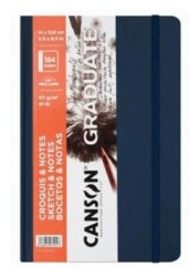Canson BK Cangrabk Sert Kapaklı Eskiz Defteri 90Gr 14x21,6 92 Sayfa Lacivert - Canson