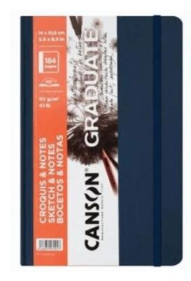Canson BK Cangrabk Sert Kapaklı Eskiz Defteri 90Gr 14x21,6 92 Sayfa Lacivert - 1