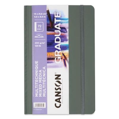 Canson CAN Graduate Mix Media Sert Kapak Defter Beyaz Dikey 200Gr 14x21,6 72 Sayfa - 1