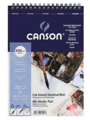 Canson Çok Amaçlı Resim Blok 200Gr A5 520020A5Us - 1