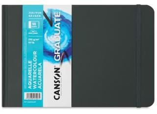 Canson Graduate Aquarelle 21.6x14cm 250gr 28yp Ciltli Sulu Boya Defteri - 1