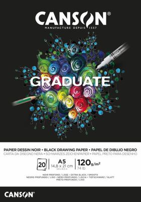 Canson PAD Cangrad Siyah Blok 20 Sayfa A5 120Gr - 1