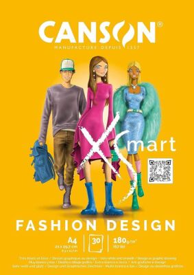 Canson PAD Xsmart Fashion Design Çizim Bloğu A4 180Gr 30 Sayfa - 1