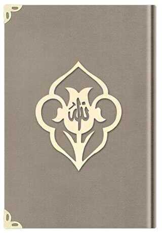 Çanta Boy Kadife Kuran-ı Kerim Vizon, Güllü, Mühürlü - 1007 Vizon - Hayrat Neşriyat