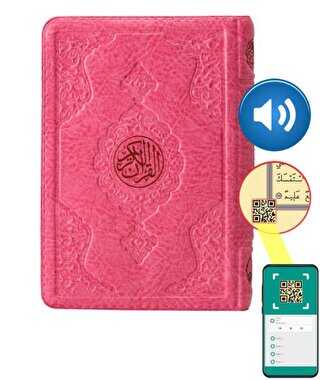 Çanta Boy Kur`an-ı Kerim Pembe, Kılıflı, Mühürlü - Hayrat Neşriyat