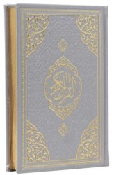 Çanta Boy Medine Hatlı Arapça Kenar Yaldızlı Termo Deri Kuran-ı Kerim - Gümüş - Furkan Neşriyat