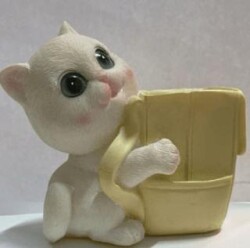 Çantalı Kedi Kalemlik - Sarı - Halk Kitabevi