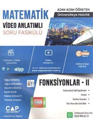 Çap Yayınları Matematik Fonksiyonlar 2 Video Anlatımlı Soru Fasikülü - 1