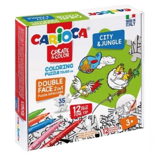 Carioca Boyanabilir Puzzle Şehir Ve Orman 35 Parça 70X50 Cm