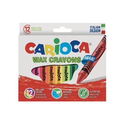 Carioca Jumbo Elleri Kirletmeyen Yıkanabilir Pastel Boya Kalemi 12Li - 1