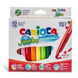 Carioca Jumbo Süper Yıkanabilir Keçeli Boya Kalemi 12`li - Carioca