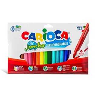 Carioca Jumbo Süper Yıkanabilir Keçeli Boya Kalemi 18`li
