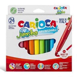 Carioca Jumbo Süper Yıkanabilir Keçeli Boya Kalemi 24`lü - Carioca