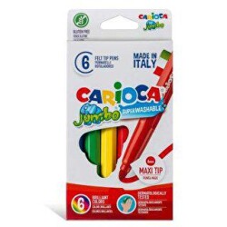Carioca Jumbo Süper Yıkanabilir Keçeli Boya Kalemi 6`lı - Carioca