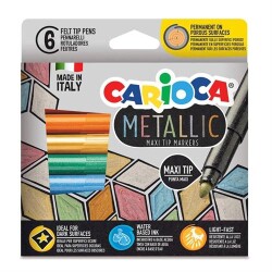 Carioca Metalik Jumbo Keçeli Kalem 6`Lı - Carioca