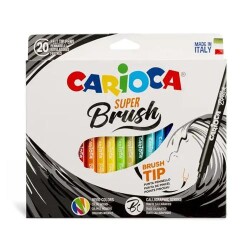 Carioca Super Brush Keçeli Boya Kalemi 20`li - Carioca