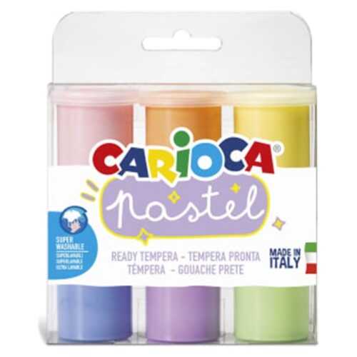 Carioca Tempera Sulu Boya Süper Yıkanabilir 6X25ml Pastel 6 Renk