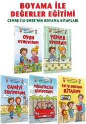 Cemre ile Emre`nin Boyama Kitapları 5 Cilt - Pırıltı Kitapları - Erkam