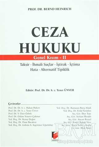 Ceza Hukuku - Genel Kısım 2 - Adalet Yayınevi