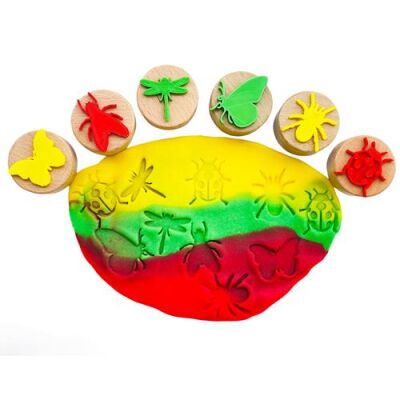Childgen Böcekler Ahşap Damga Set 6 Adet Damga - 1