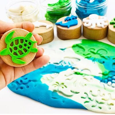 Childgen Deniz Canlıları Ahşap Damga Set 6 Adet Damga - 2