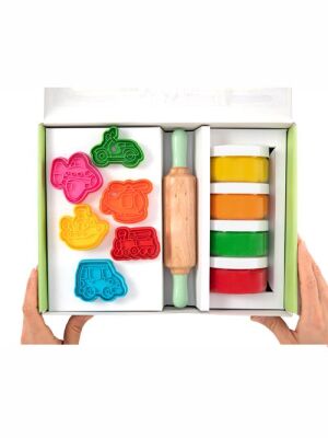 Childgen Premıum Set - Taşıtlar x 4 Adet Oyun Hamuru x 1 Adet Merdane x 12 Adet Detaylı Kalıp - 2