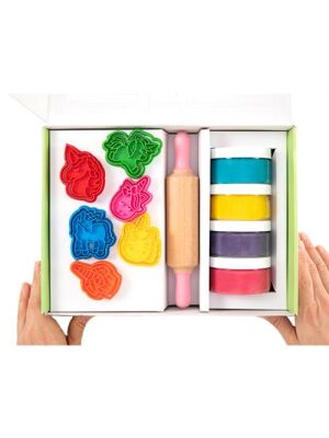 Childgen Premıum Set - Unicorn x 4 Adet Oyun Hamuru x 1 Adet Merdane x 12 Adet Detaylı Kalıp - 2