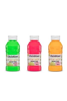 Childgen Süper Yıkanabilir 3Lü Parmak Boya Neon Set 350 Ml X 3 - 1