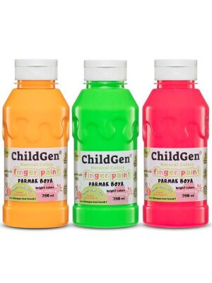 Childgen Süper Yıkanabilir 3Lü Parmak Boya Pastel Set 350 Ml X 3 - 1. Set Renk - 1