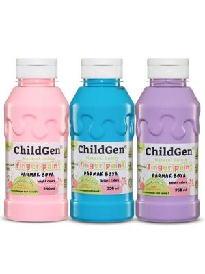 Childgen Süper Yıkanabilir 3Lü Parmak Boya Pastel Set 350 Ml X 3 - 2. Set Renk - 1