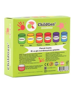 Childgen Süper Yıkanabilir Parmak Boya 6Lı Set - 6X50Gr - 3