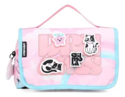 Chimola Cat Pink Aqua Kalem Çantası Tr170 - 1