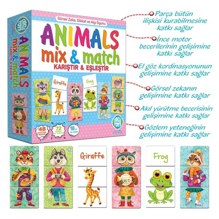 Circle Toys Animals Mix - Match - 3