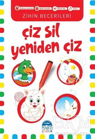 Çiz Sil Yeniden Çiz Kırmızı Kitap - Martı Çocuk Yayınları