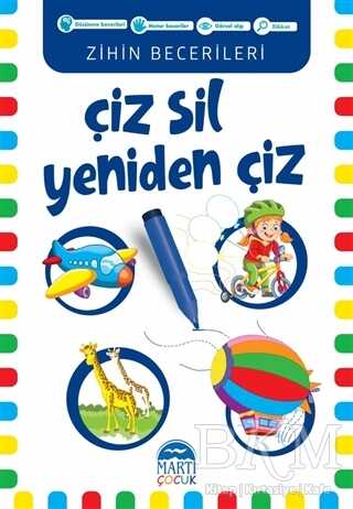 Çiz Sil Yeniden Çiz Mavi Kitap - Martı Çocuk Yayınları