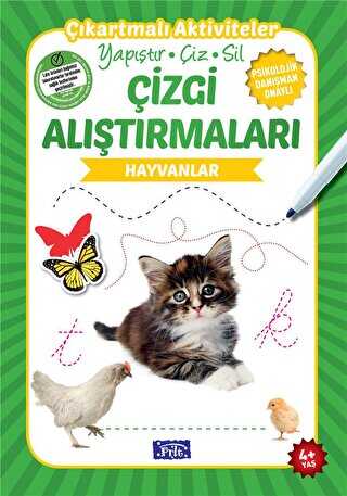 Çizgi Alıştırmaları - Hayvanlar 4 Yaş - Parıltı Yayınları