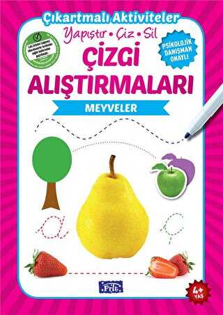 Çizgi Alıştırmaları - Meyveler 4 Yaş - Parıltı Yayınları