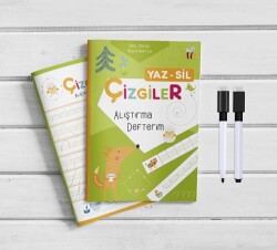 Çizgiler Yaz Sil Alıştırma Defterim - Note The Time