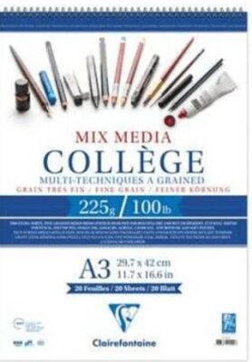 Clairefontaine College Mix Media A3 29,7x42cm 225gr 20Yp - 1