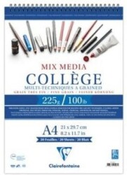 Clairefontaine College Mix Media A4 21x29cm 225gr 20Yp - Esmo