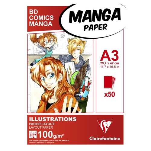 Clairefontaine Manga-Layout Marker Bloğu A3 100 Gr 50 Yaprak