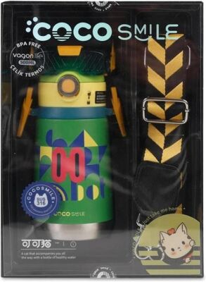 Cocosmıle CS-0001 Robot Görünümlü Çelik Termos 500Ml - Yeşil - 2