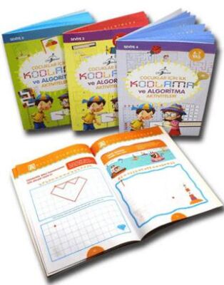 Çocuklar İçin İlk Kodlama ve Algoritma Aktiviteleri - 4 Kitap Set kapağı