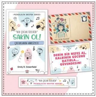 Çocuklar İçin Psikolojik Destek Serisi - Çocuklarda Anksiyete - Kartpostal ve Ayraç - 1